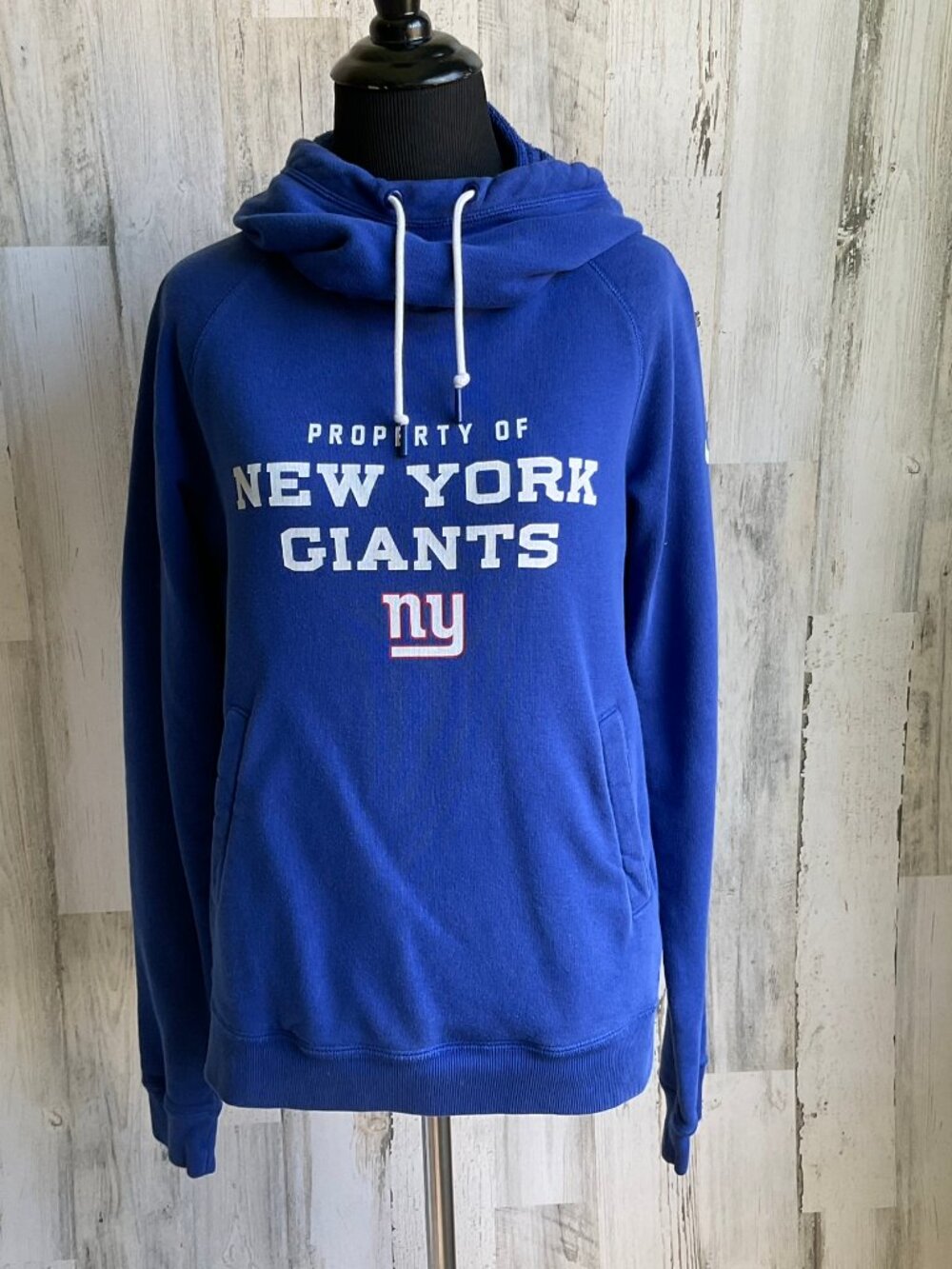 Nike x NFL New York Giants Women's Size Small Pullover Hoodie Funnel Royal Blue